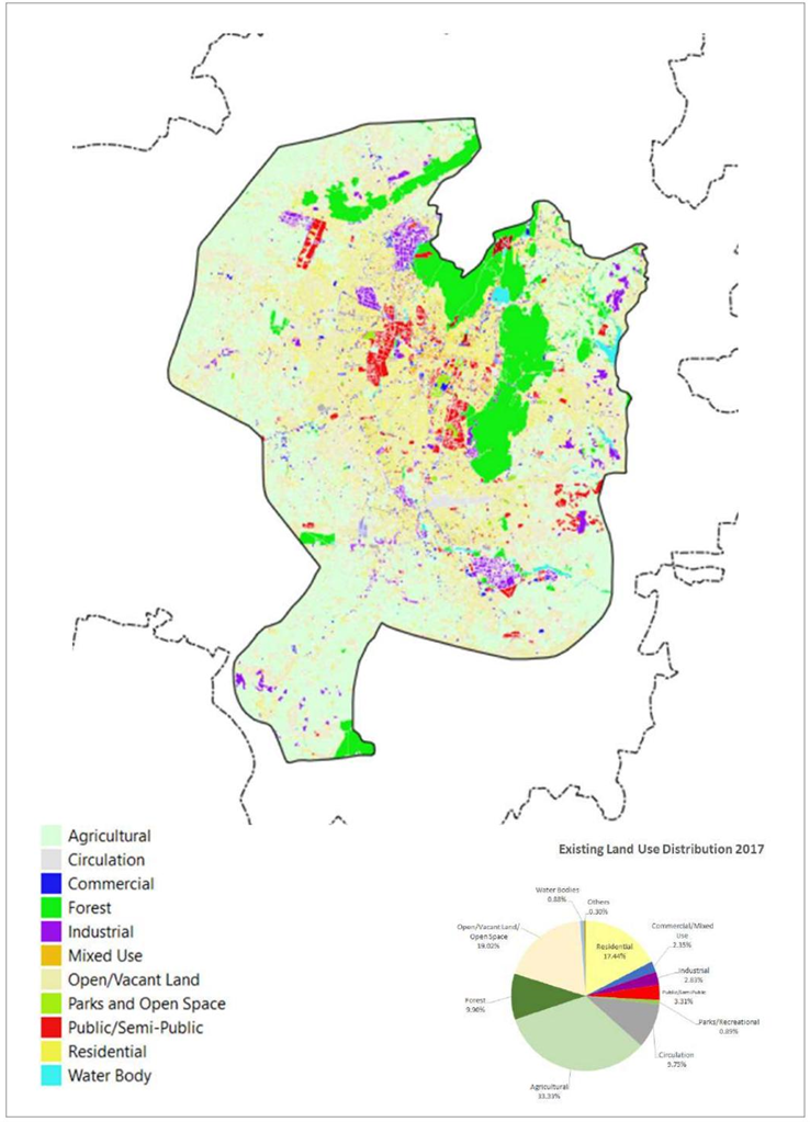 Existing Land Use Map of Jaipur Urbanizable Area 2017. Source: Jaipur Master Development Plan 2025.