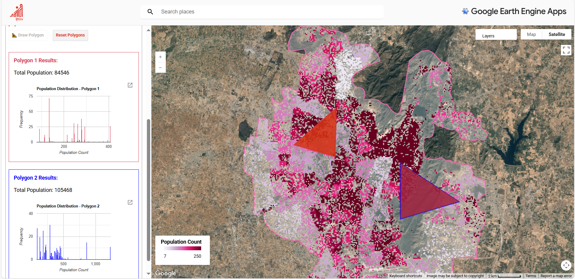 Screenshots of the Interactive Google Earth Engine (GEE) Web Application Developed for This Study. Access link in GitHub repo.