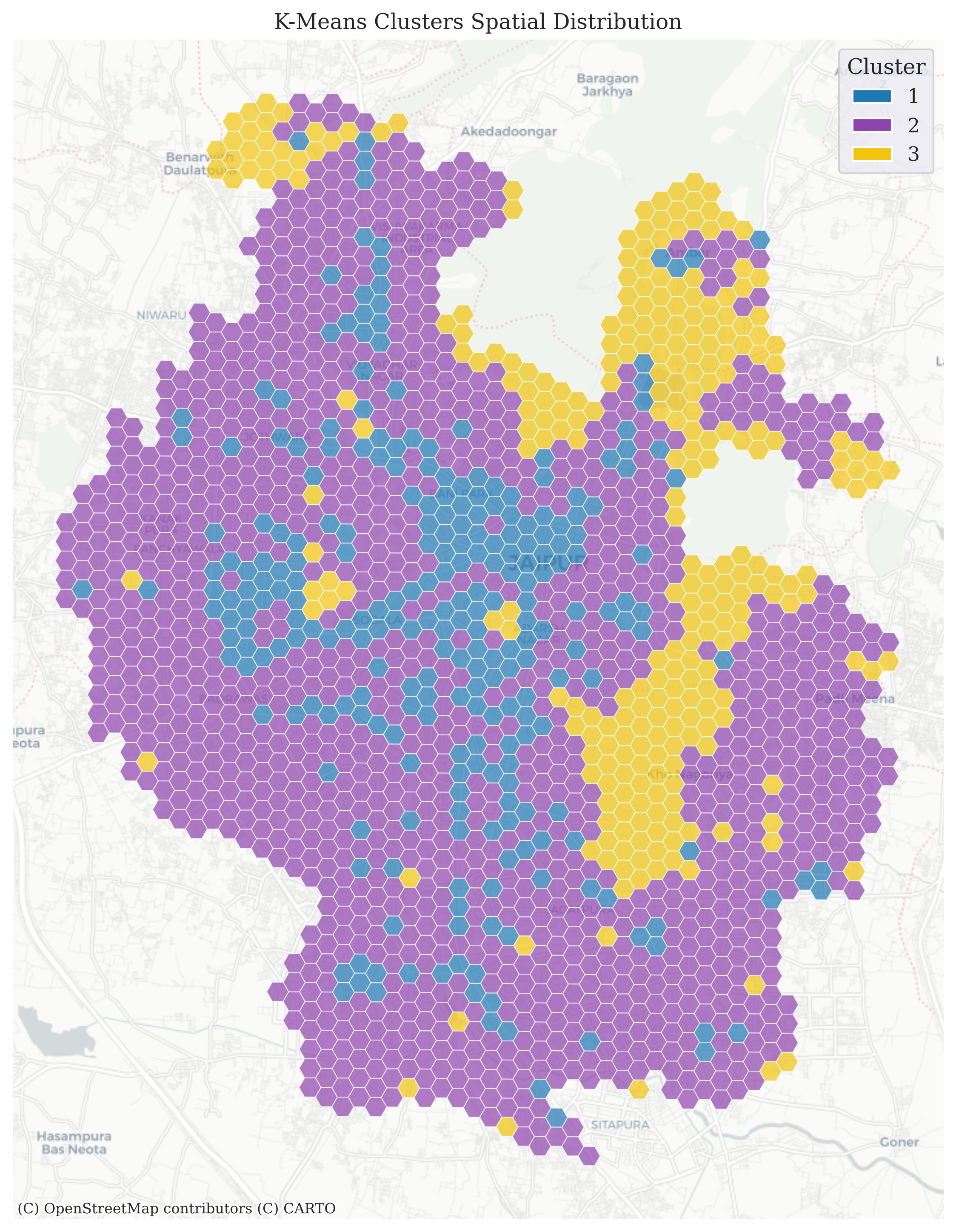  K-Means Clusters Spatial Distribution for EAI 