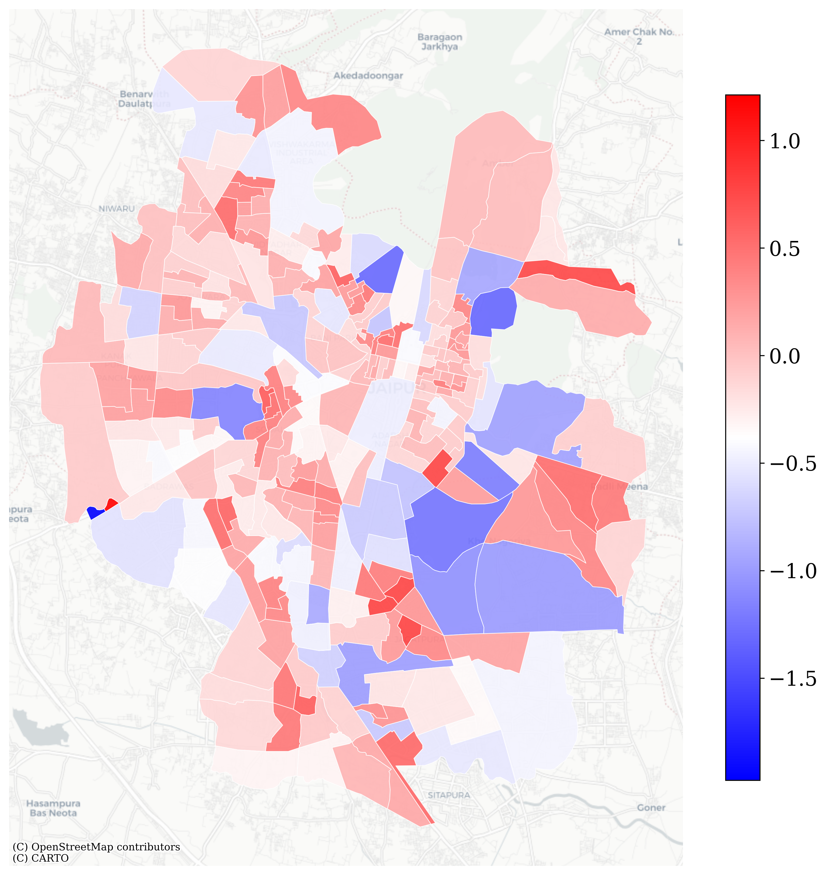 MGWR Residuals Distribution Map